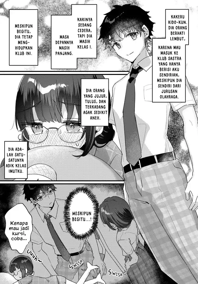Chiisakute Kawaii Bungeibu no Chiteki na Senpai o, Hiza no Ue ni Nosetara Mainichi Suwattekuru you ni natta Chapter 1 Gambar 21