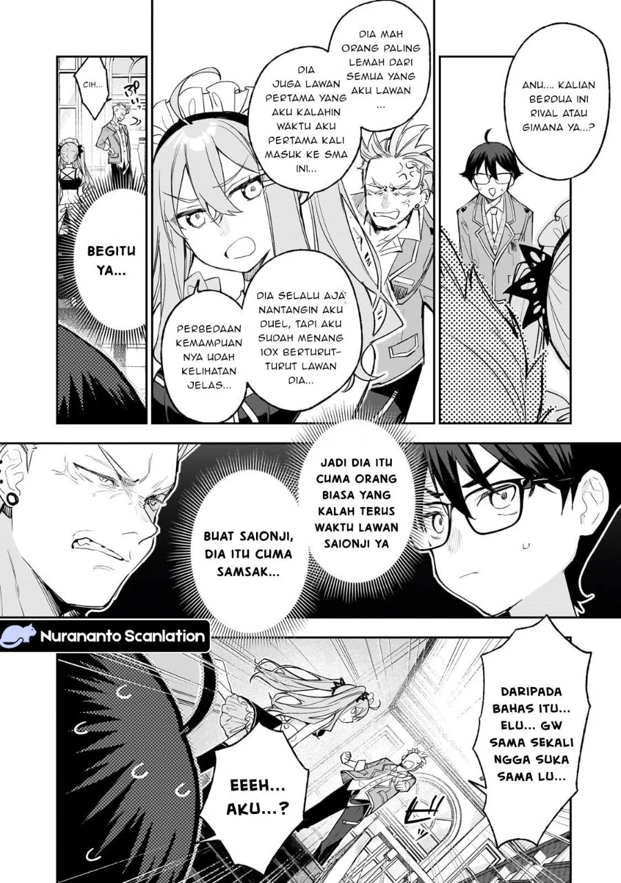 Ore wa Gakuen Zunou Battle no Ensyutsuka!: Jishou Mob ga Kage kara Egaku Saikyou Shujinkou Musou Scenario Chapter 4.3 Gambar 6