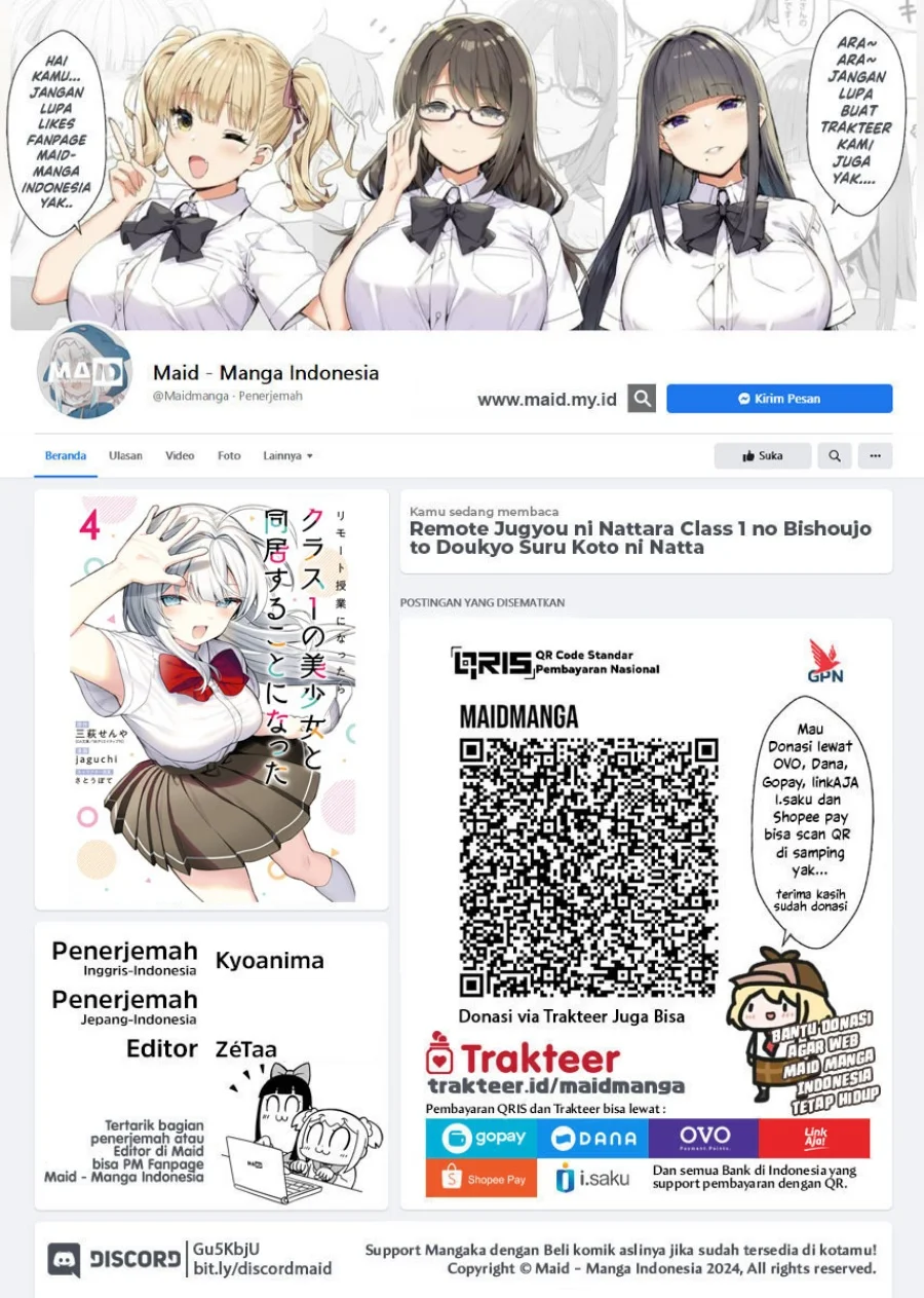 Manga Remote Jugyou ni Nattara Class 1 no Bishoujo to Doukyo Suru Koto ni Natta Chapter 19 gambar 2