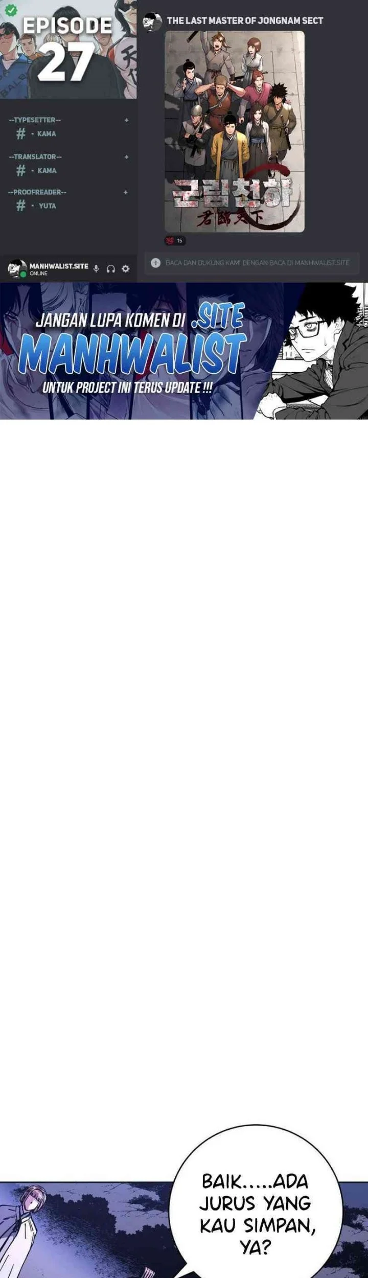 Komik The Last Master of Jongnam Sect Chapter 27 gambar 1