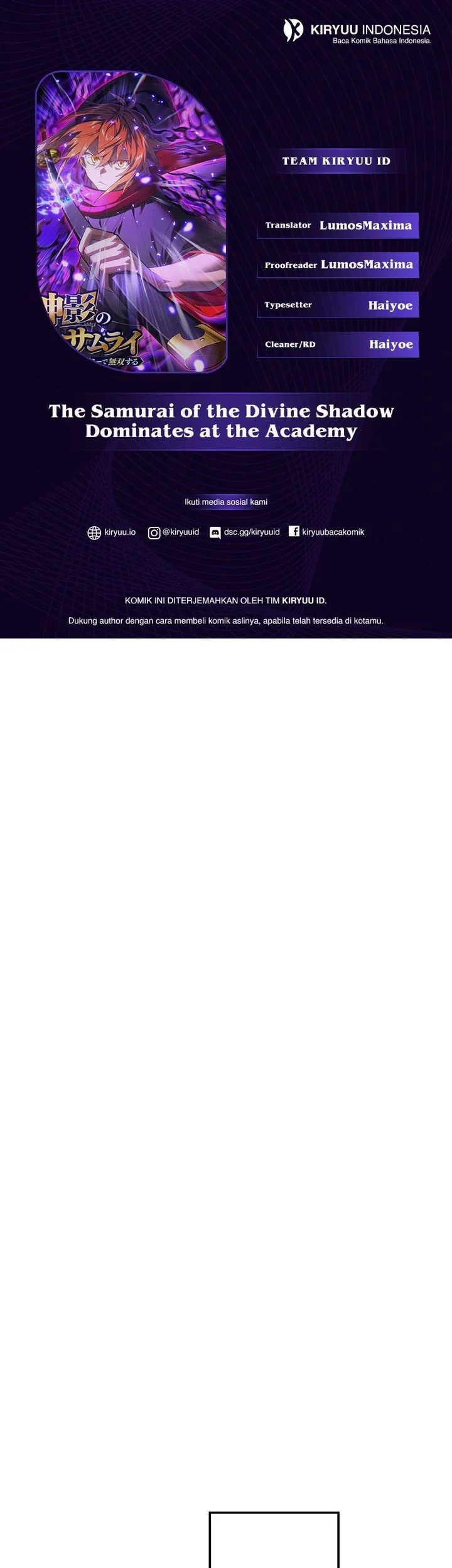 Komik The Samurai of the Divine Shadow Dominates at the Academy Chapter 16 gambar 1