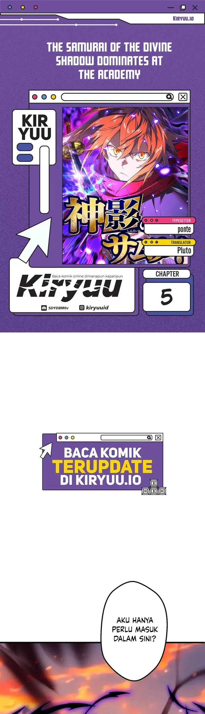 Komik The Samurai of the Divine Shadow Dominates at the Academy Chapter 5 gambar 1