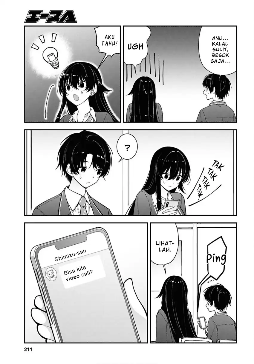 Tonari no Seki no Yankee Shimizu-san ga Kami o Kuroku Sometekita Chapter 17 Gambar 13