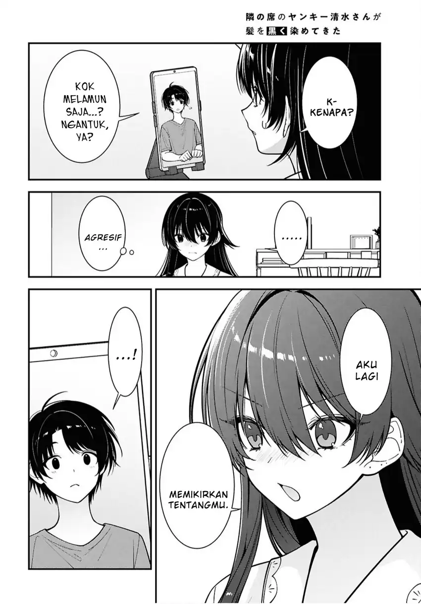 Tonari no Seki no Yankee Shimizu-san ga Kami o Kuroku Sometekita Chapter 17 Gambar 28