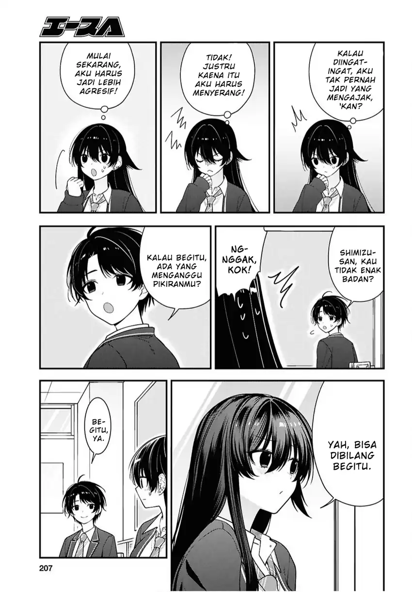 Tonari no Seki no Yankee Shimizu-san ga Kami o Kuroku Sometekita Chapter 17 Gambar 9