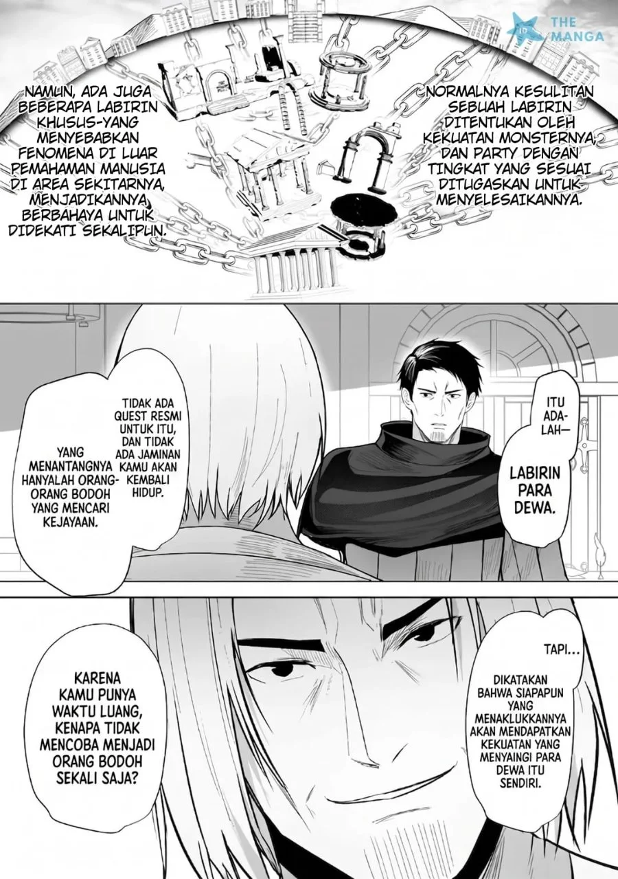 Tsuihousareta Ossan, Himatsubushi ni Kamigami wo Koeru ~Kami no Kago wo Nakama no Shoujotachi ni Yuzutteitara Saikyou Party ga Bakutan Shita Ken~ Chapter 1 Gambar 13