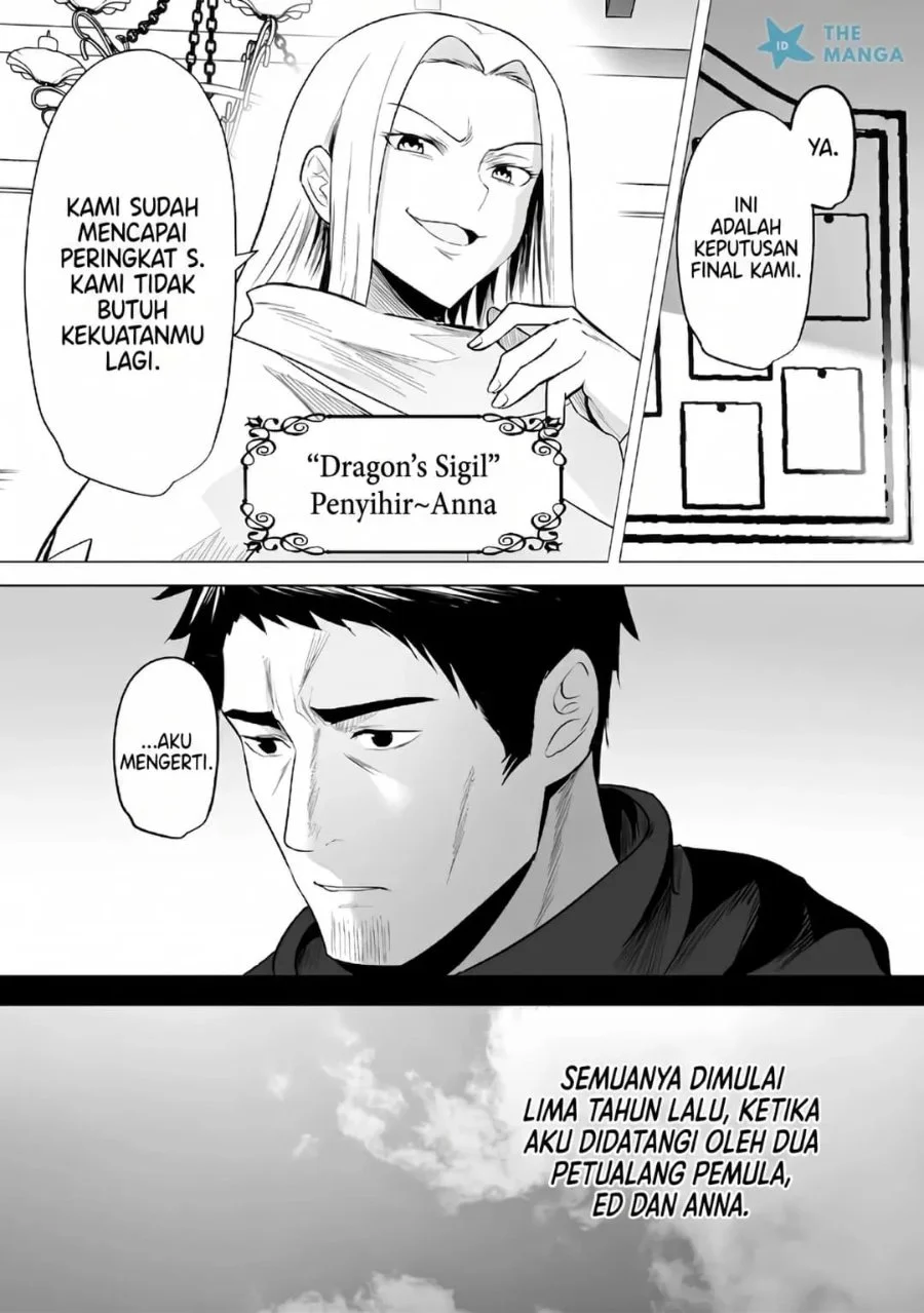 Tsuihousareta Ossan, Himatsubushi ni Kamigami wo Koeru ~Kami no Kago wo Nakama no Shoujotachi ni Yuzutteitara Saikyou Party ga Bakutan Shita Ken~ Chapter 1 Gambar 6