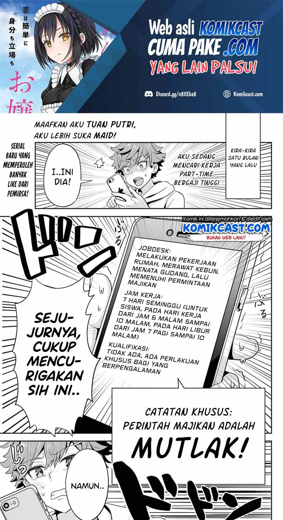 Gomennasai Ojou-sama, Ore wa Maid ga Suki nan desu Chapter 01.1 Gambar 3